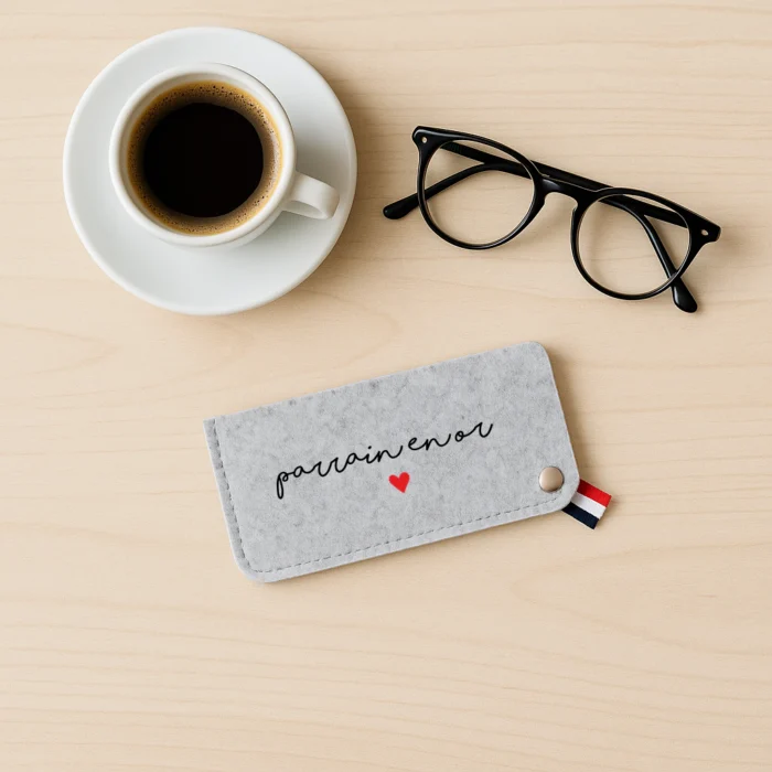 Etui à lunettes gris clair