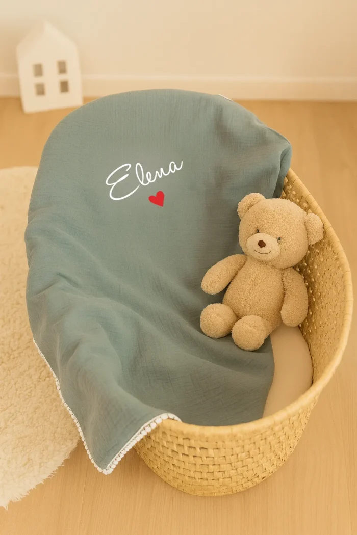 couverture gaze de coton eucalyptus