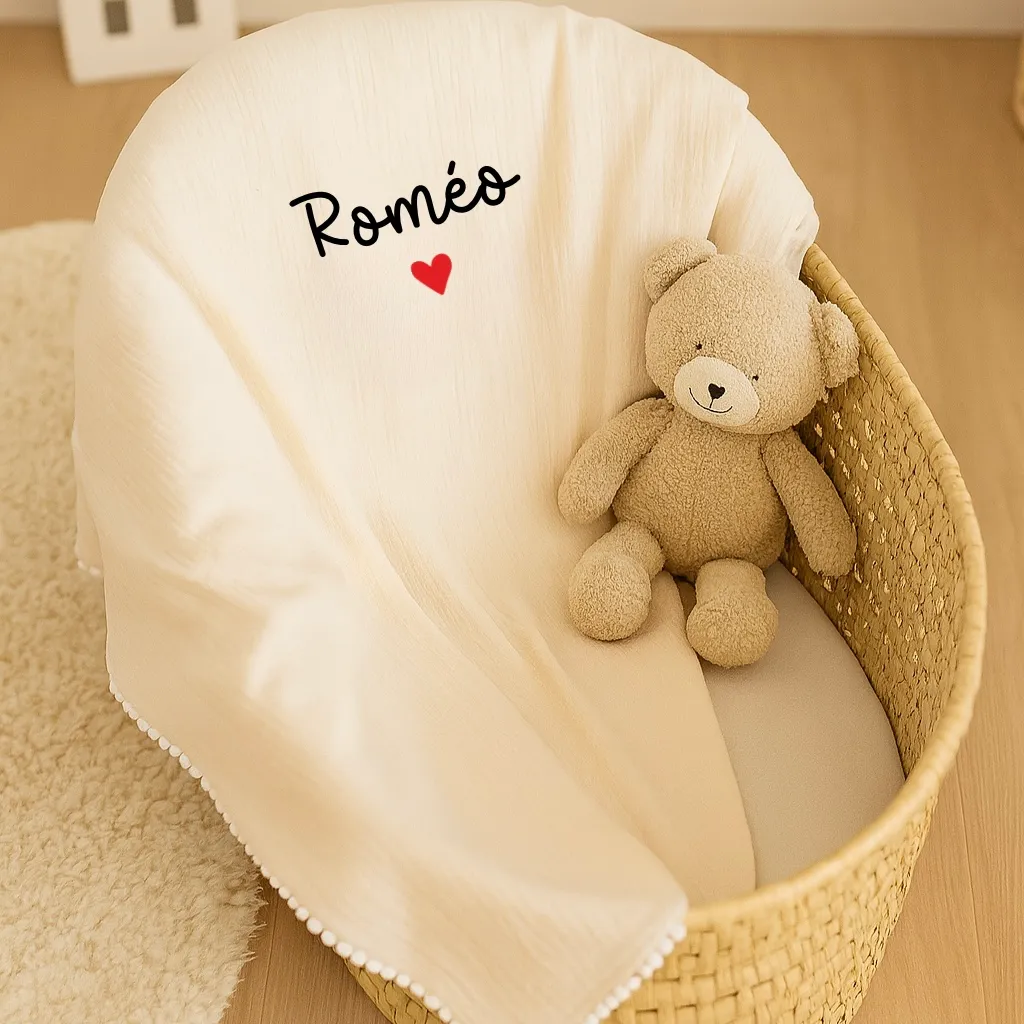 couverture gaze de coton ivoire