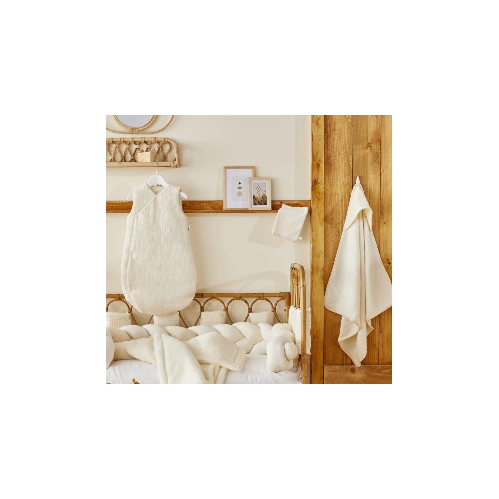 Cape de bain + gant coton bio - caramel, Linge de maison et décoration