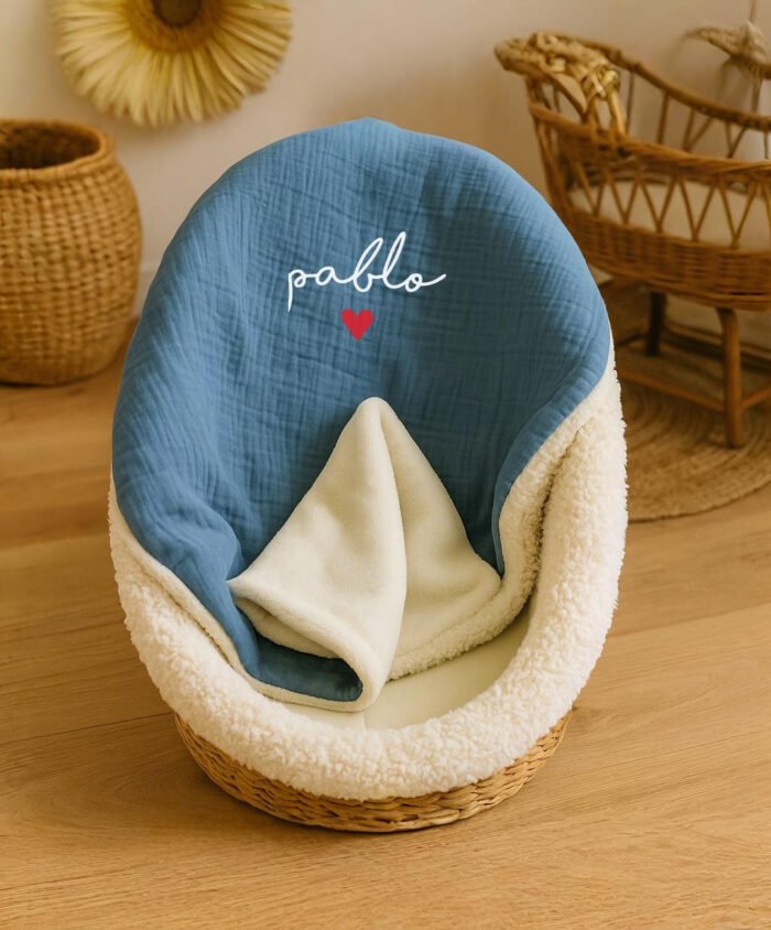 couverture polaire bleu