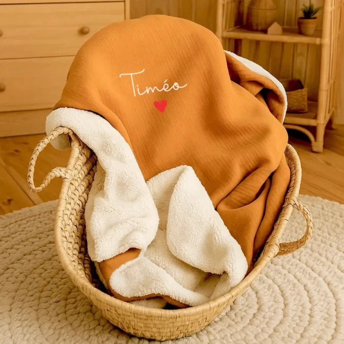 couverture peluche caramel