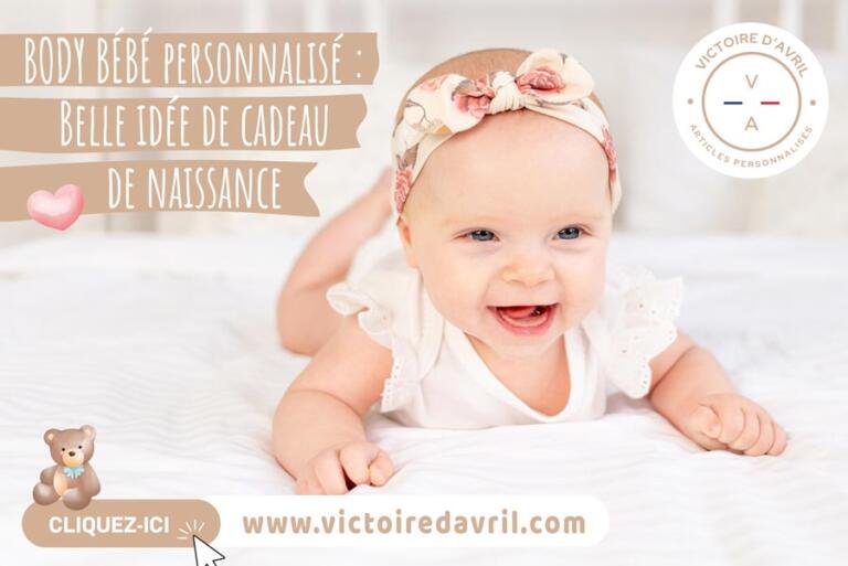 body bébé personnalisé chez VICTOIRE D'AVRIL