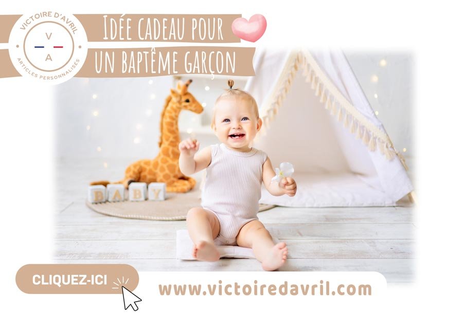 idée cadeau pour un baptême garçon chez Victoire d'Avril