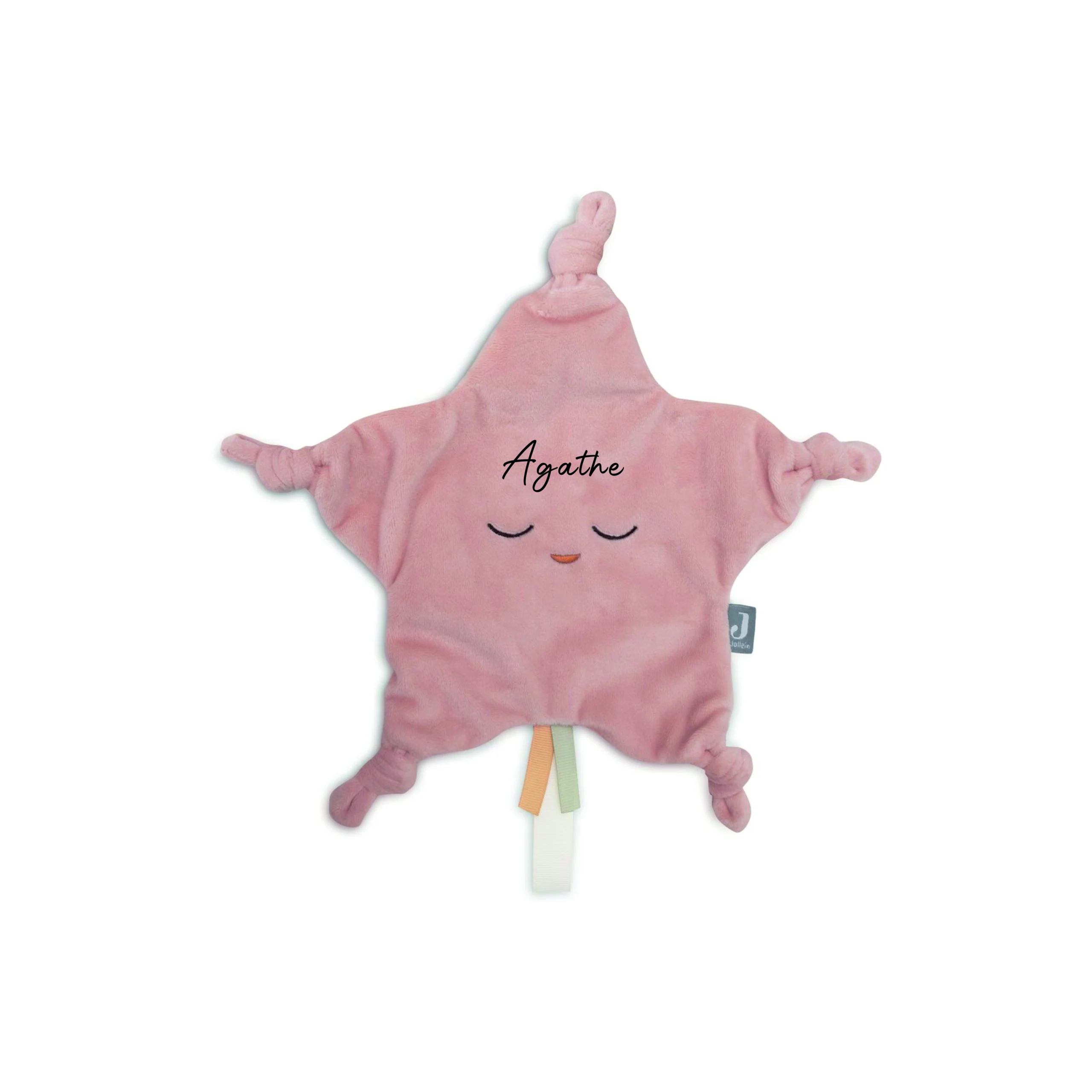 attache tétine star rose