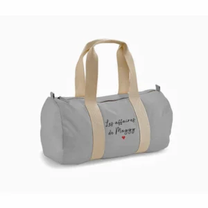 sac polochon personnalisé gris