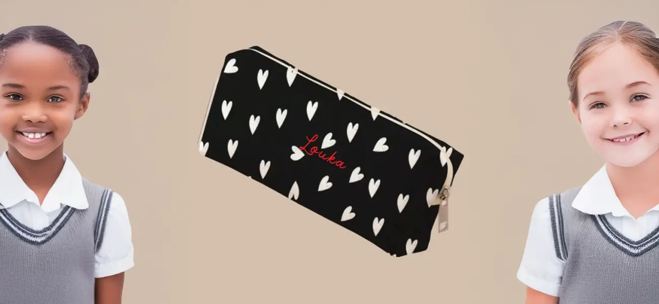trousse écolier personnalisée avec 2 élèves