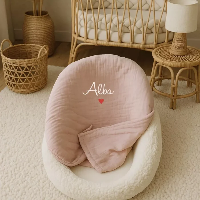 couverture jacquard rose