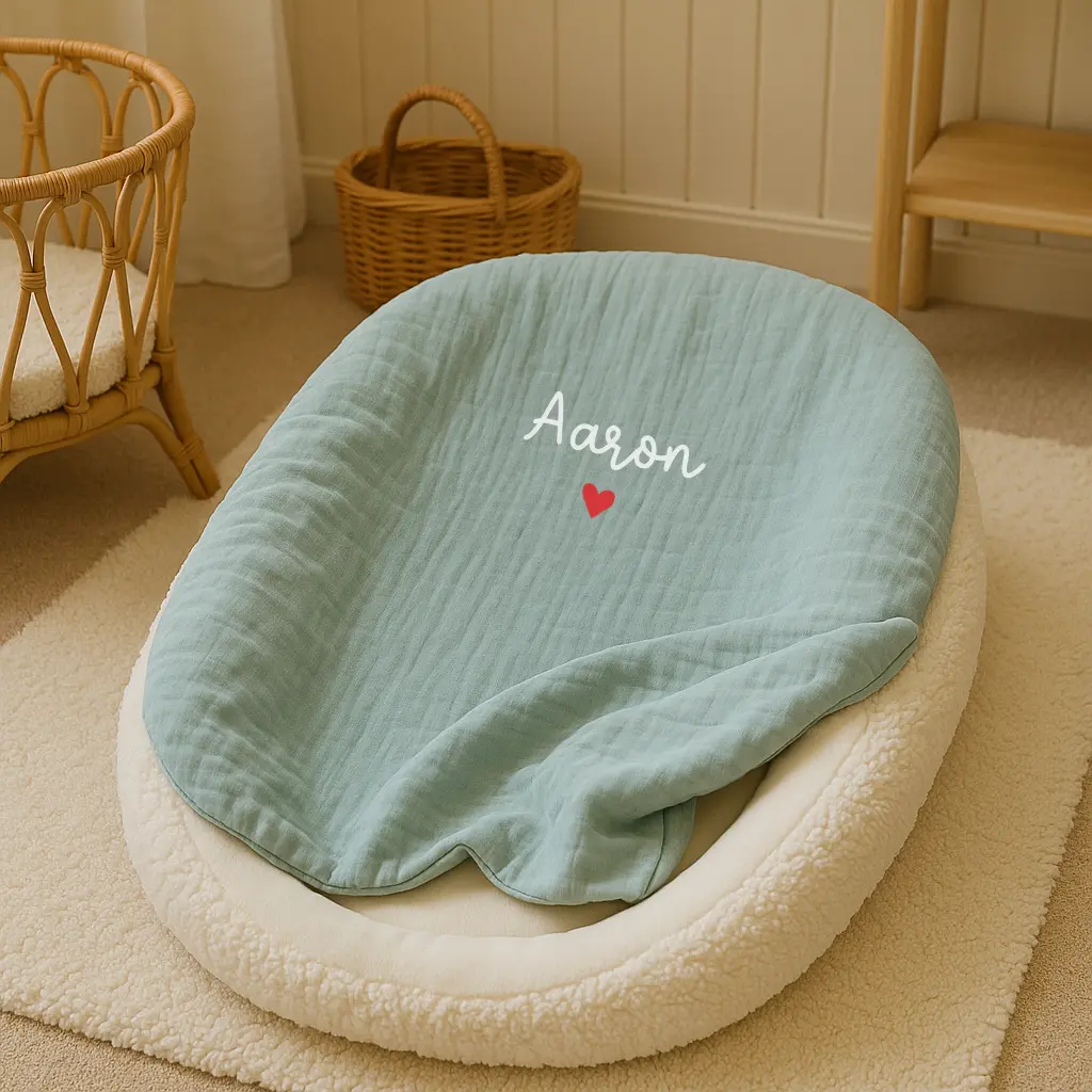 couverture jacquard sea green