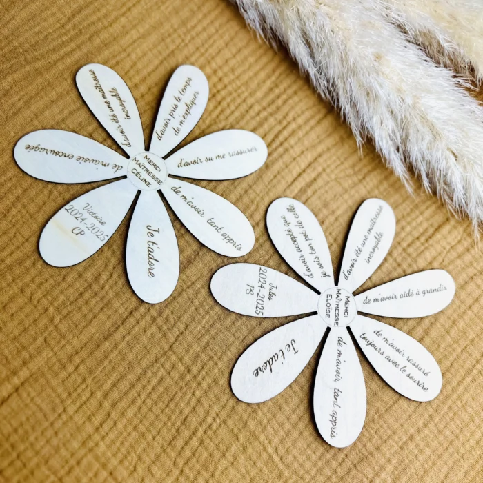 Magnet fleur bois