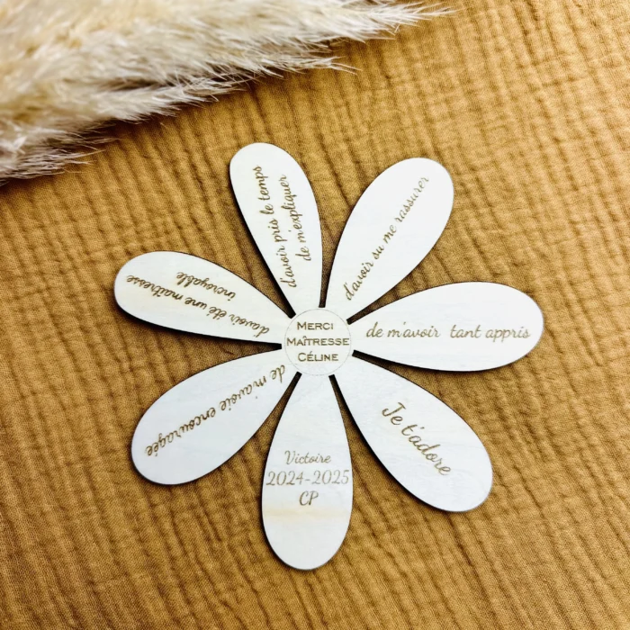 magnet fleur bois