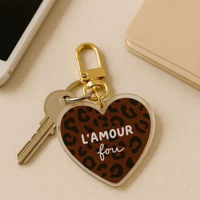 Porte-clés l'amour fou graou marron/noir
