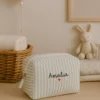 trousse de toilette stripe sauge
